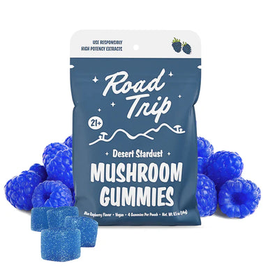 Road Trip Desert Stardust Mushroom Gummies Blue Raspberry 4 Per Pouch - 14g