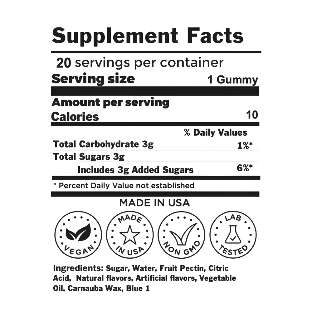 Delta 8 Gummies (500mg) - Supplement Facts