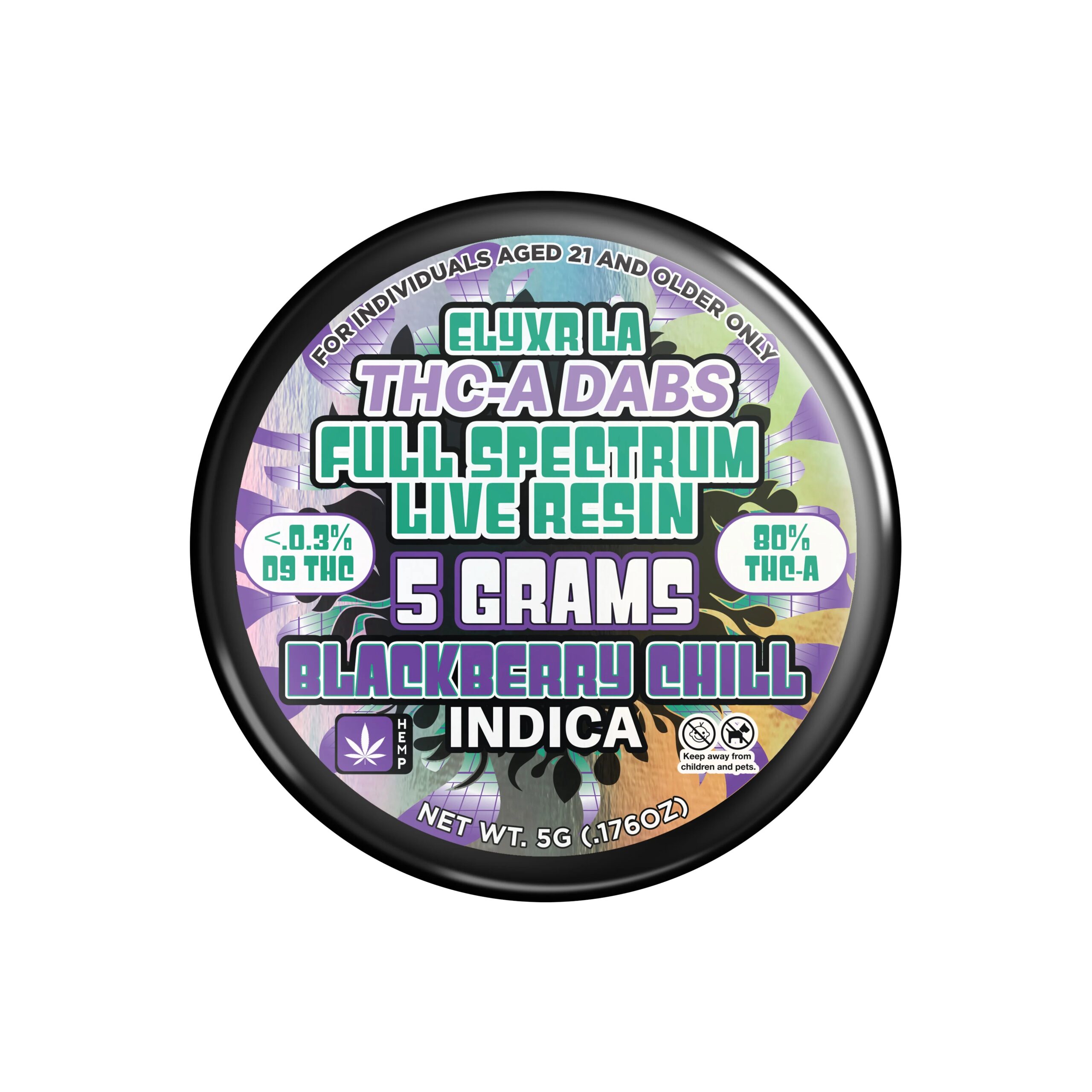 THC-A Dabs Full Spectrum Live Resin Blackberry Chill Indica - 5g