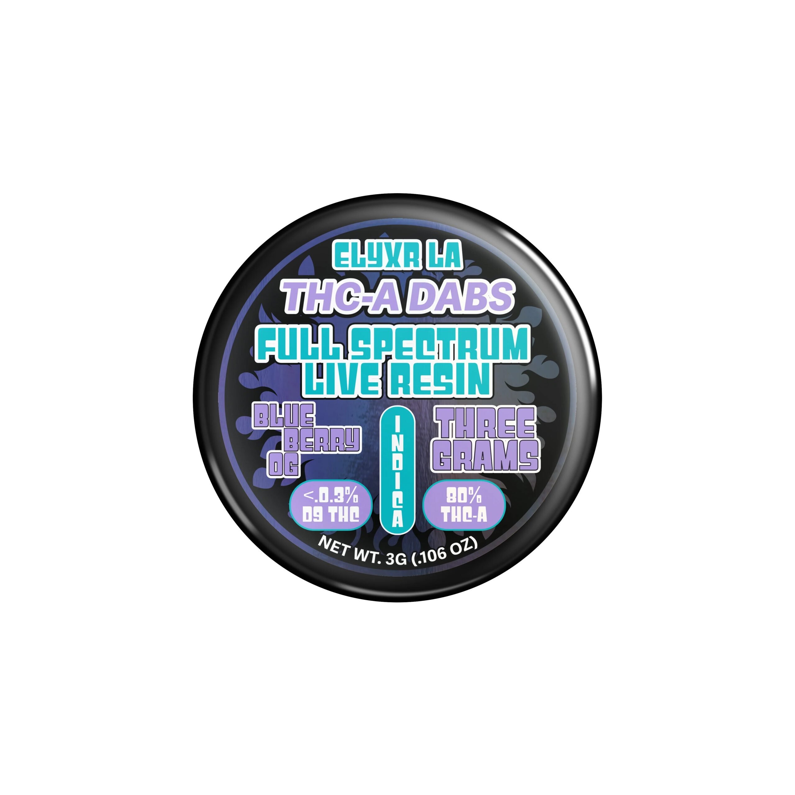 THC-A Dabs Full Spectrum Live Resin Blueberry OG Indica - 3g