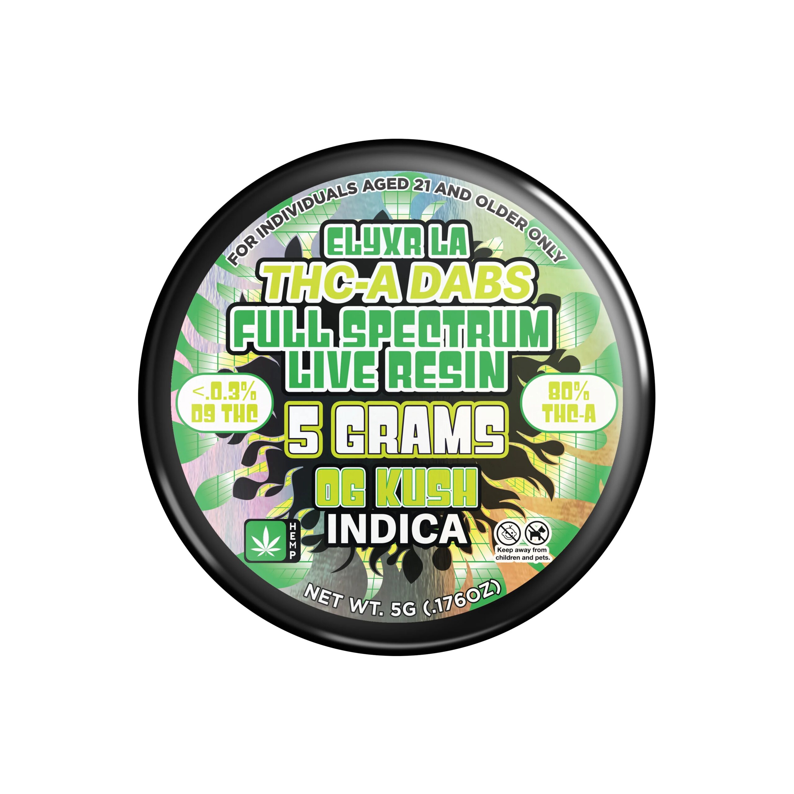 THC-A Dabs Full Spectrum Live Resin OG Kush Indica - 5g