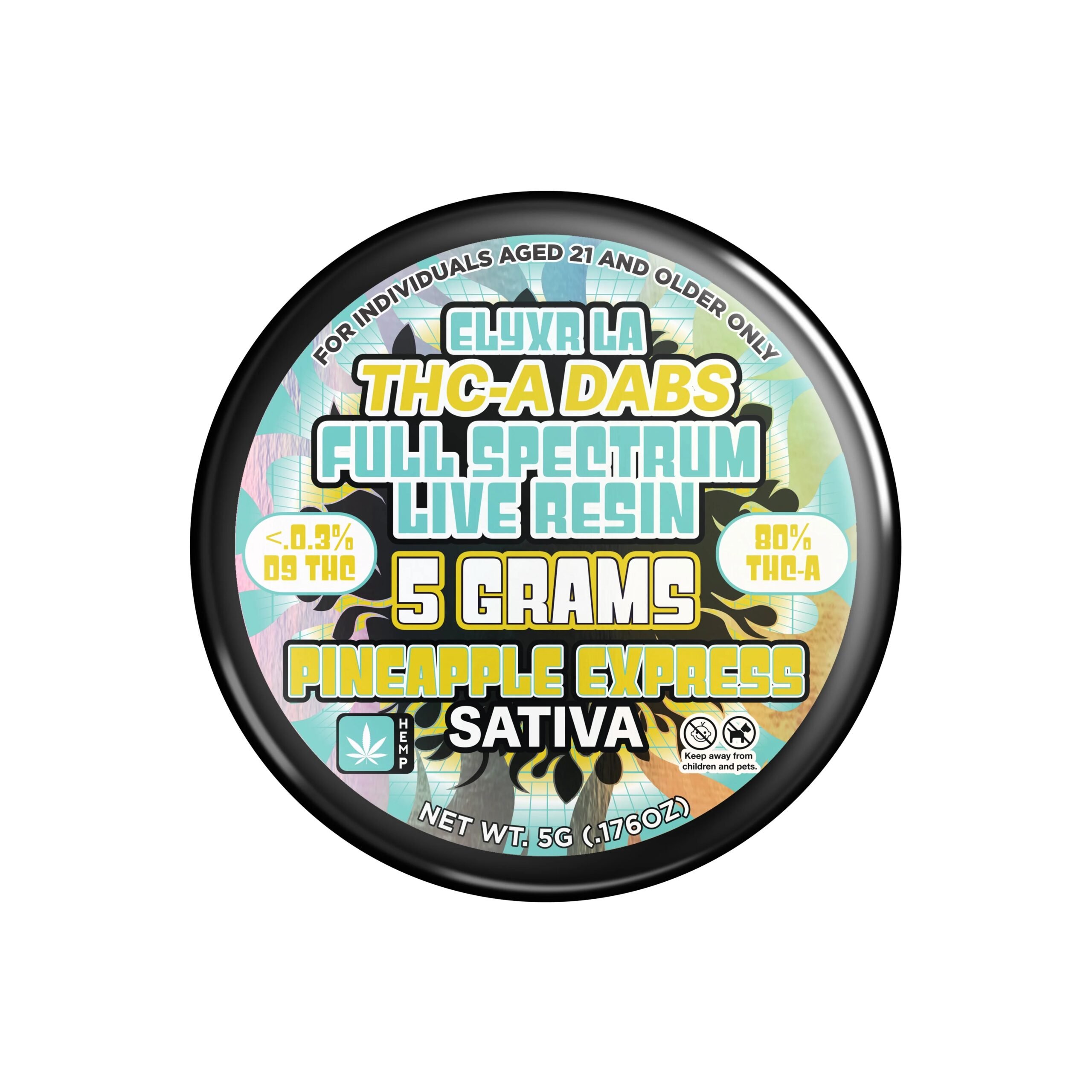 THC-A Dabs Full Spectrum Live Resin Pineapple Express Sativa - 5g