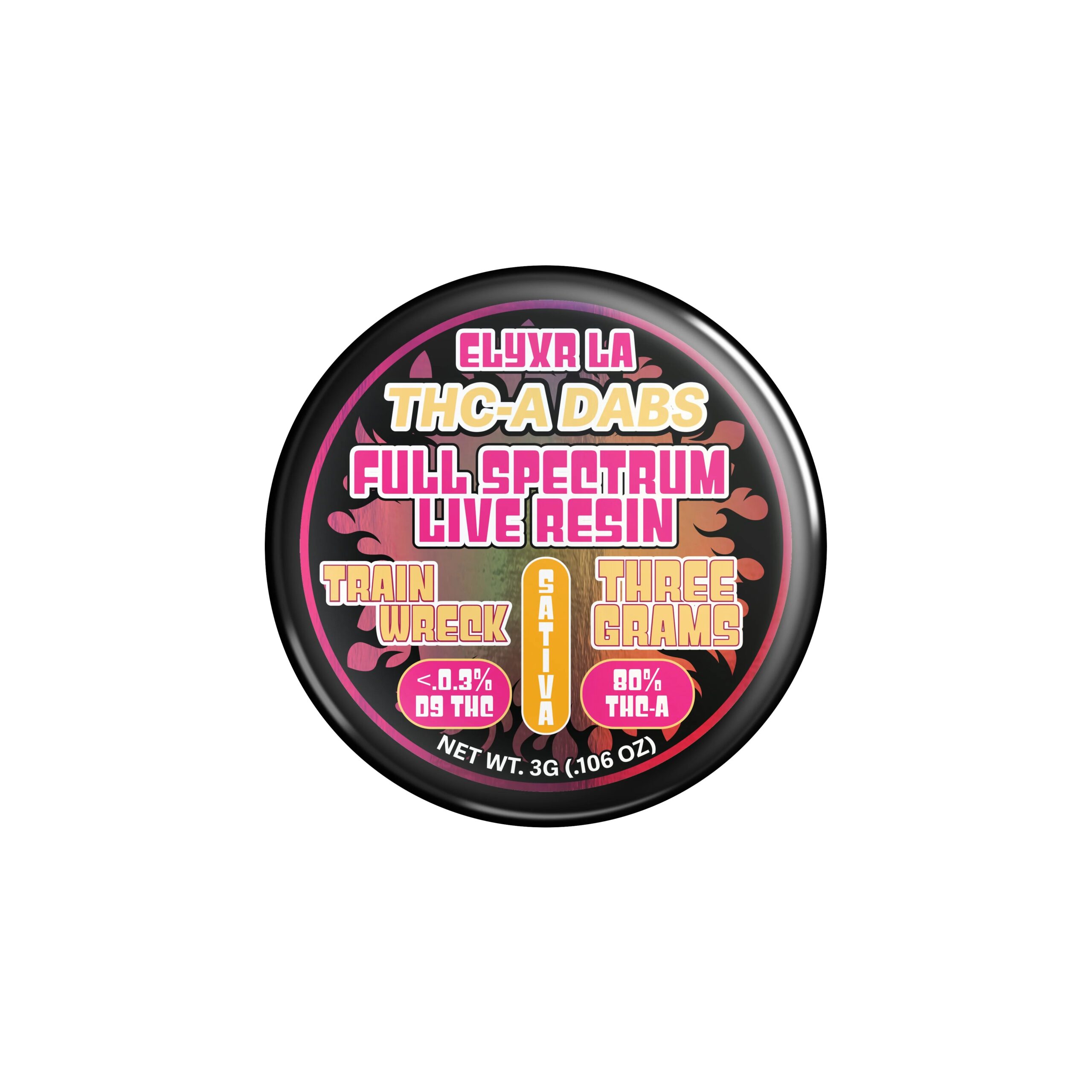 THC-A Dabs Full Spectrum Live Resin Trainwreck Sativa - 3g