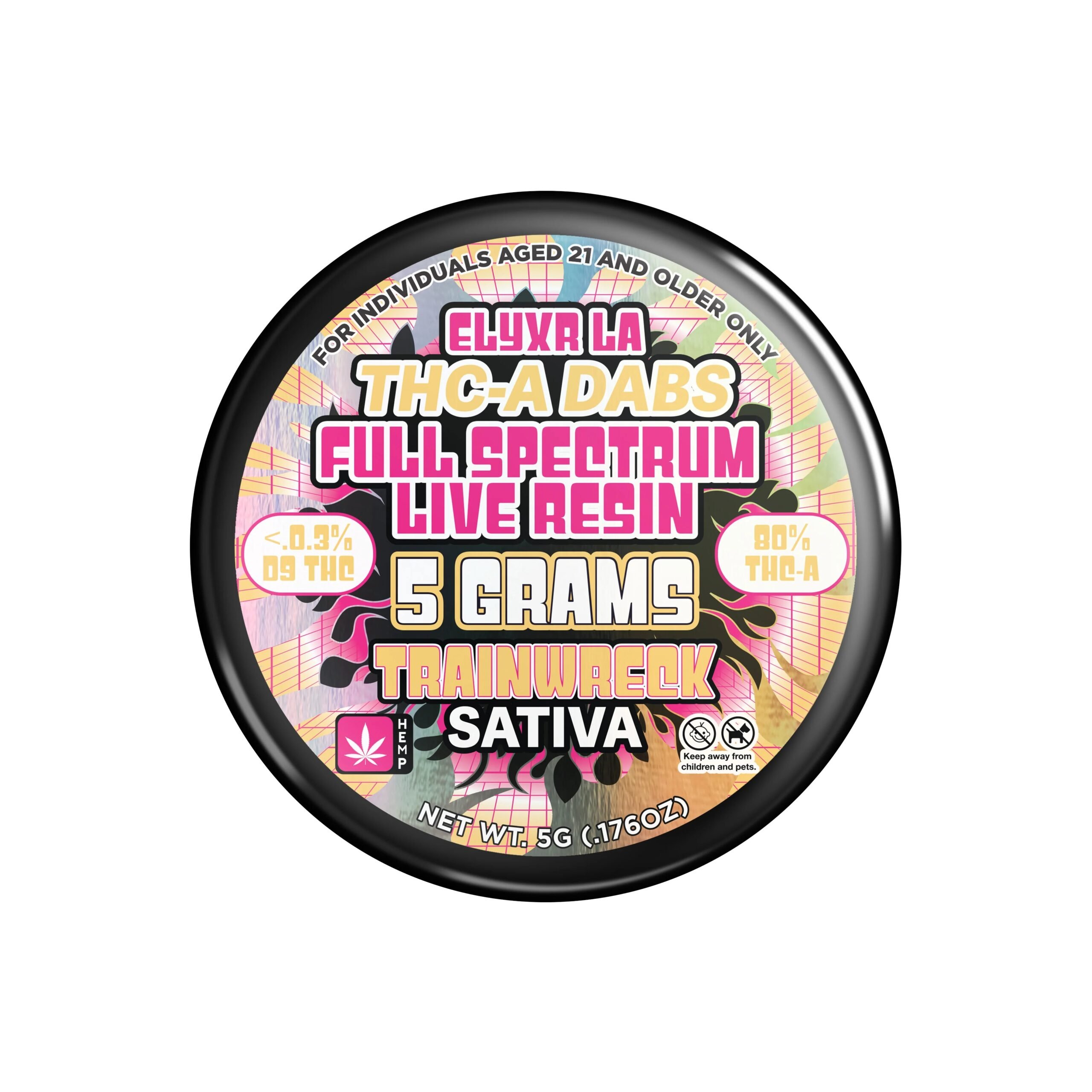 THC-A Dabs Full Spectrum Live Resin Trainwreck Sativa - 5g