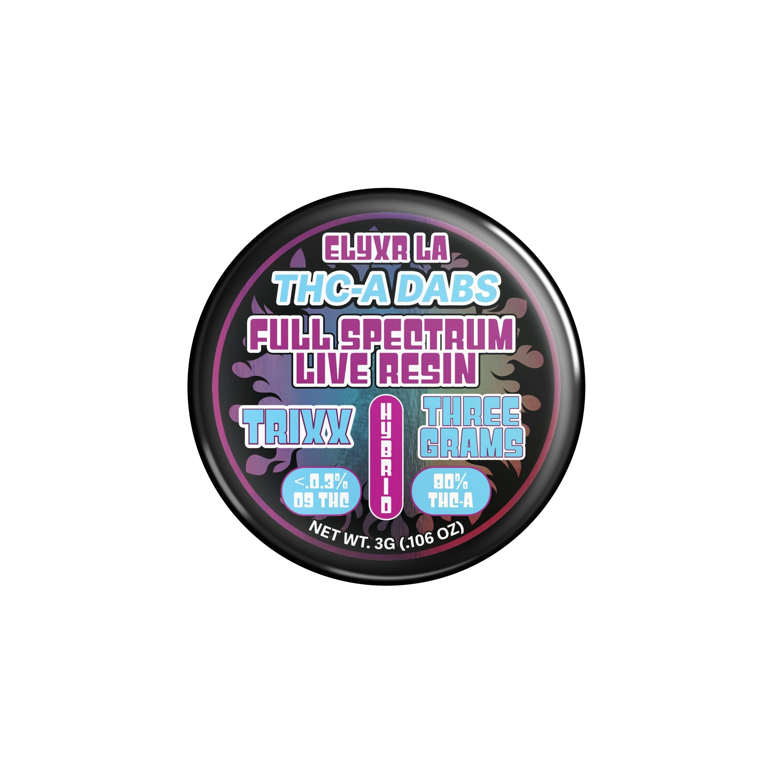 THC-A Dabs Full Spectrum Live Resin Trixx Hybrid - 3g