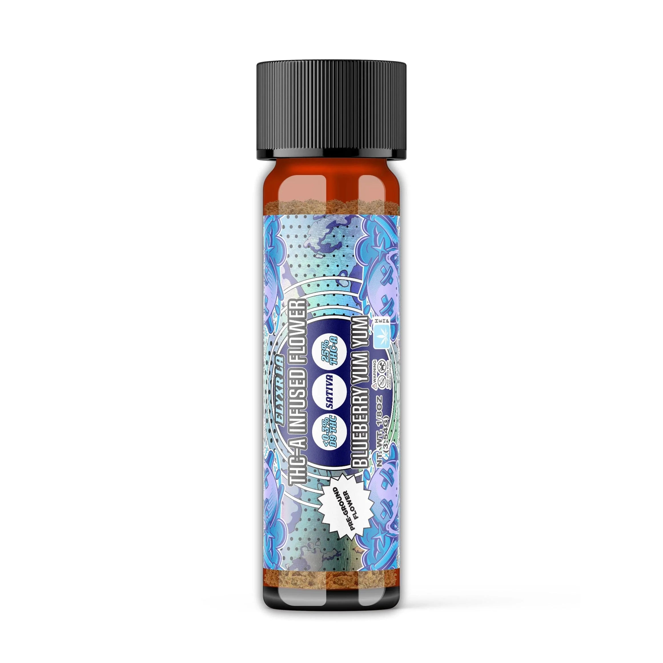 THC-A Infused Flower Blueberry Yum Yum Sativa 1/8oz - 3.54g