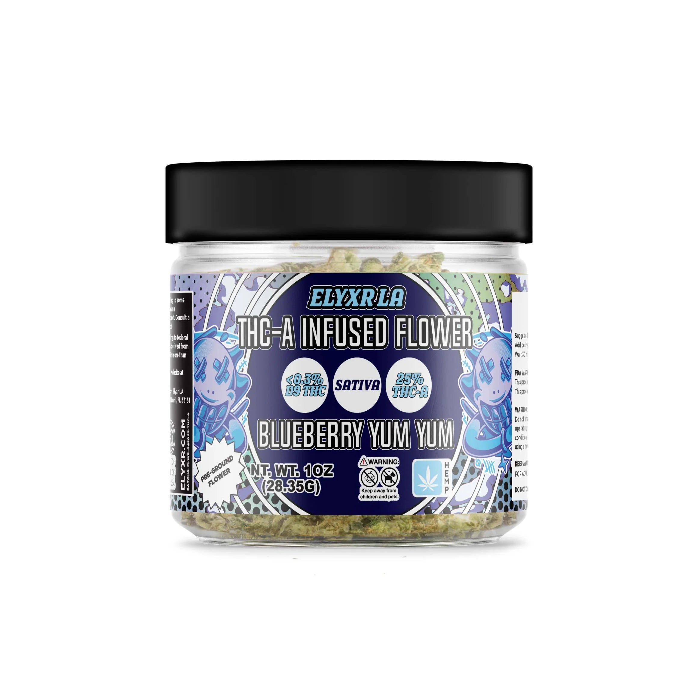 THC-A Infused Flower Blueberry Yum Yum Sativa 1oz - 28.35g