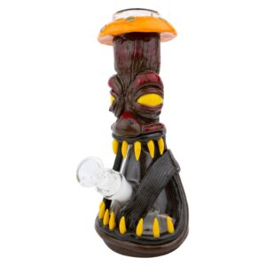 10 3D Mushroom Monster Beaker Bong Water Pipe Brown Yellow - 2