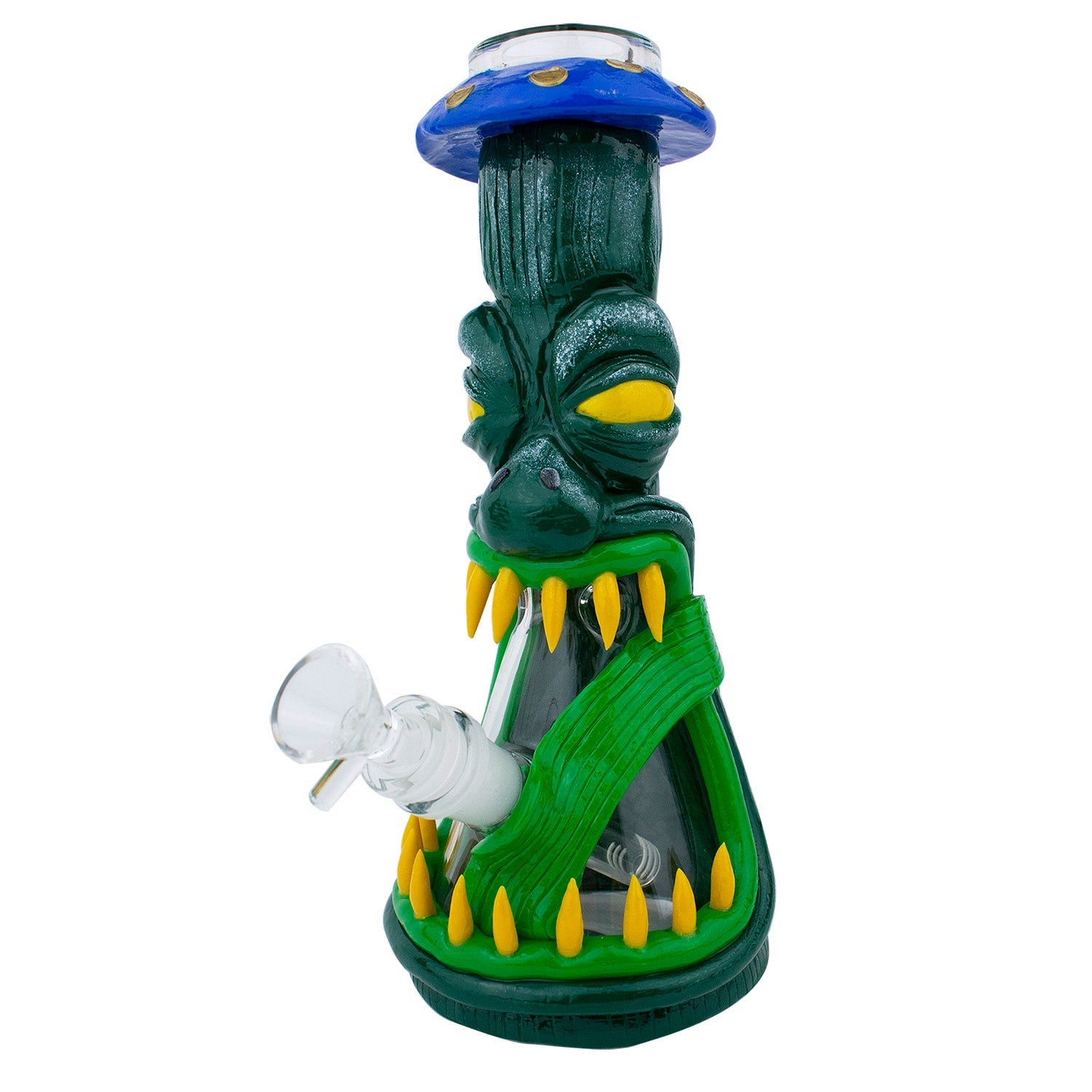 10 3D Mushroom Monster Beaker Bong Water Pipe Green Blue 2