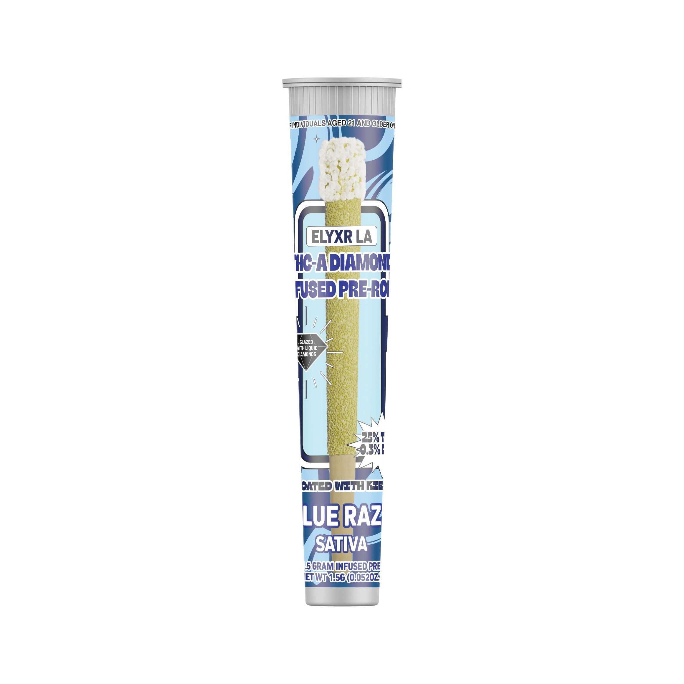 1.5 Gram THC-A Diamond Infused Pre-Roll - Blue Razz Sativa