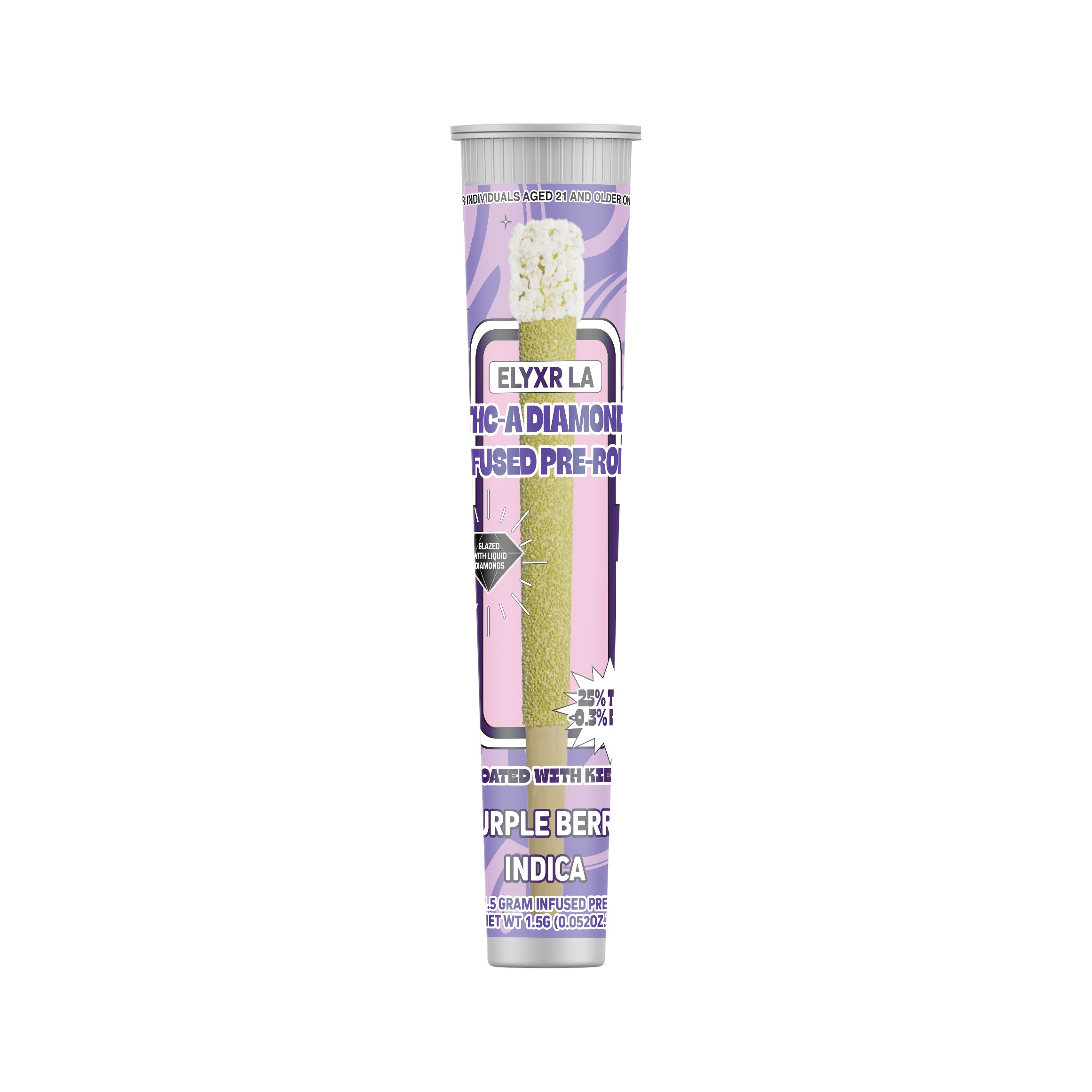 1.5 Gram THC-A Diamond Infused Pre-Roll - Purple Berry Indica