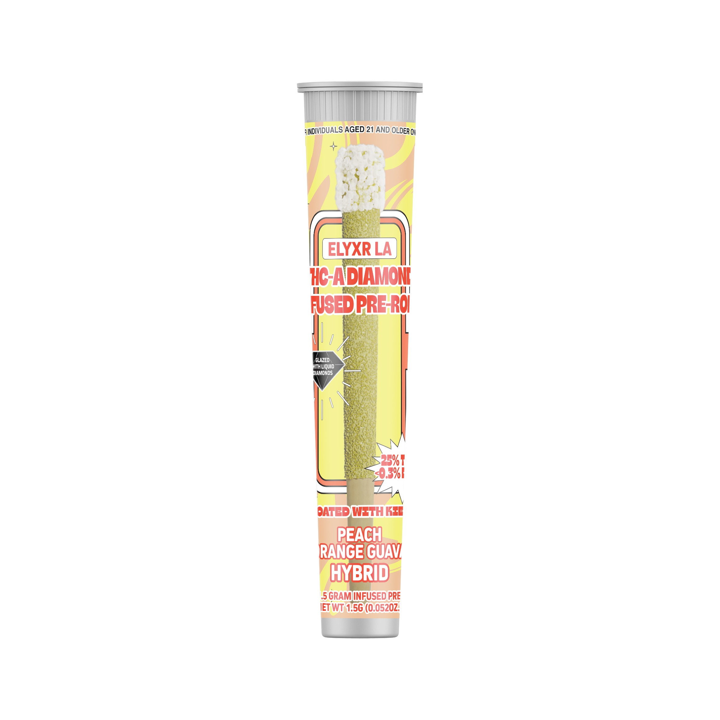 1.5 Gram THC-A Diamond Infused Pre-Roll - Peach Orange Guava Hybrid