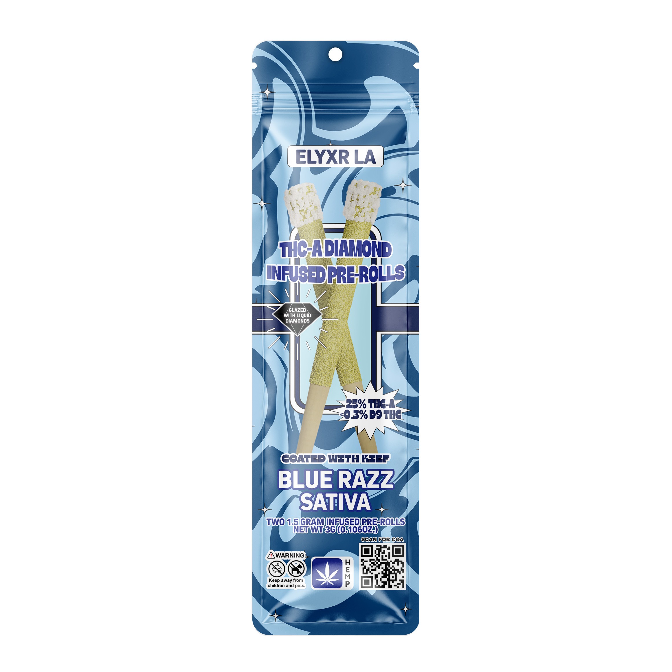 1.5 Gram THC-A Diamond Infused Pre-Roll - Blue Razz Sativa