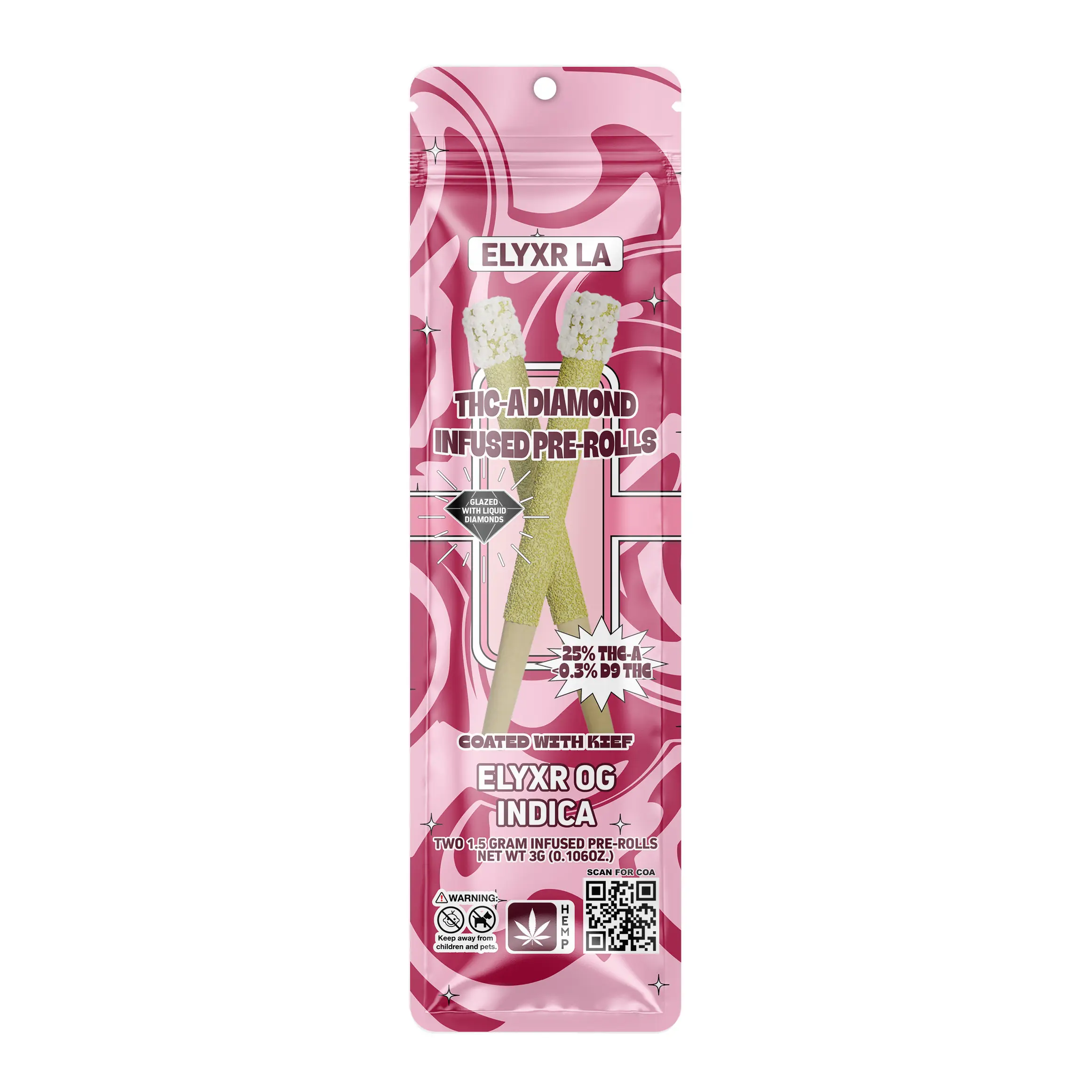 1.5 Gram THC-A Diamond Infused Pre-Roll - Elyxr OG Indica
