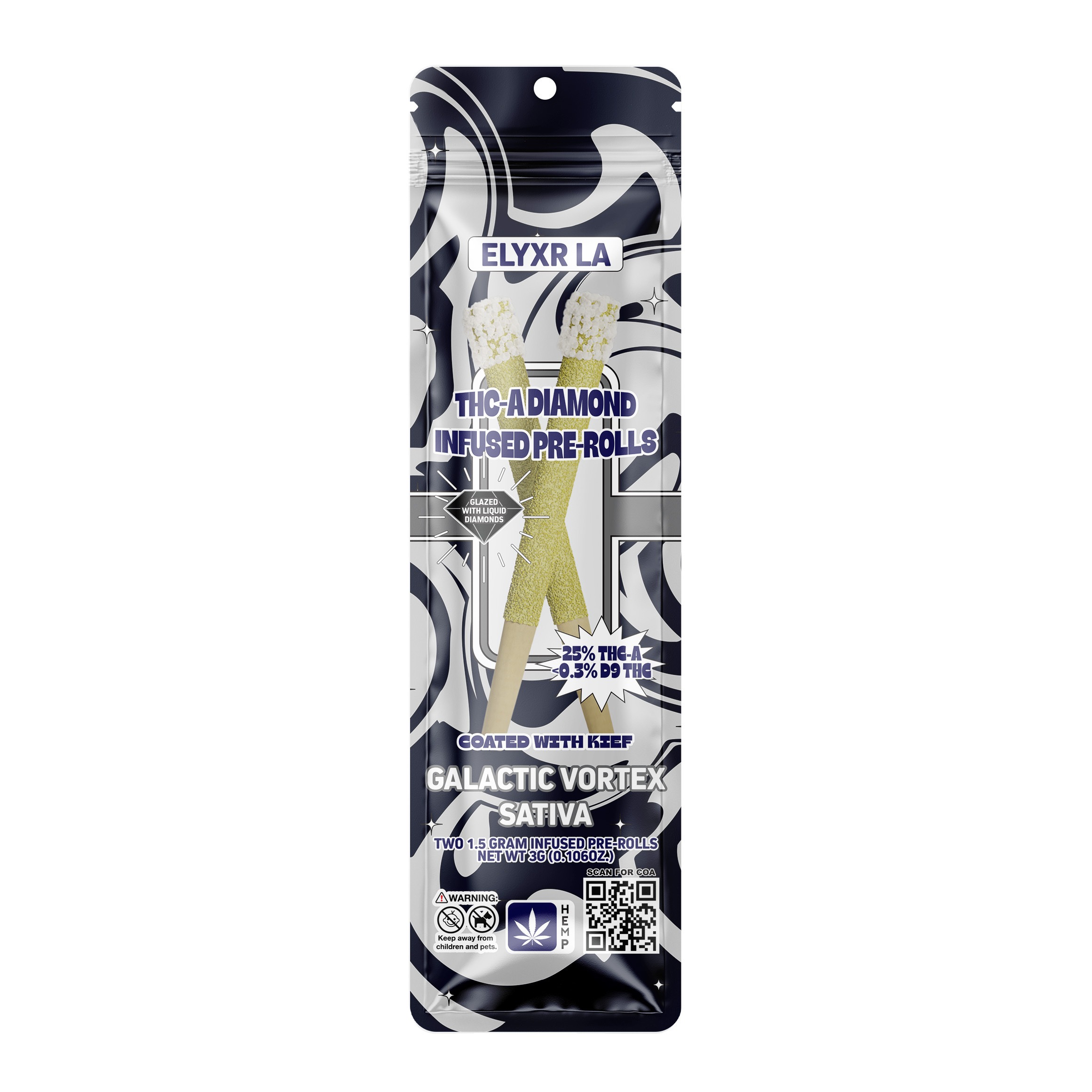 1.5 Gram THC-A Diamond Infused Pre-Roll - Galactic Vortex Sativa
