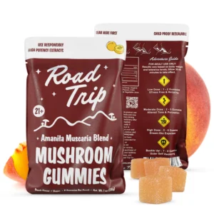 Road Trip Amanita Muscaria Mushroom Gummies (8 Count) - Peach