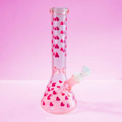 Love Her Madly, Cute Pink Hearts Bong by Cannabitches