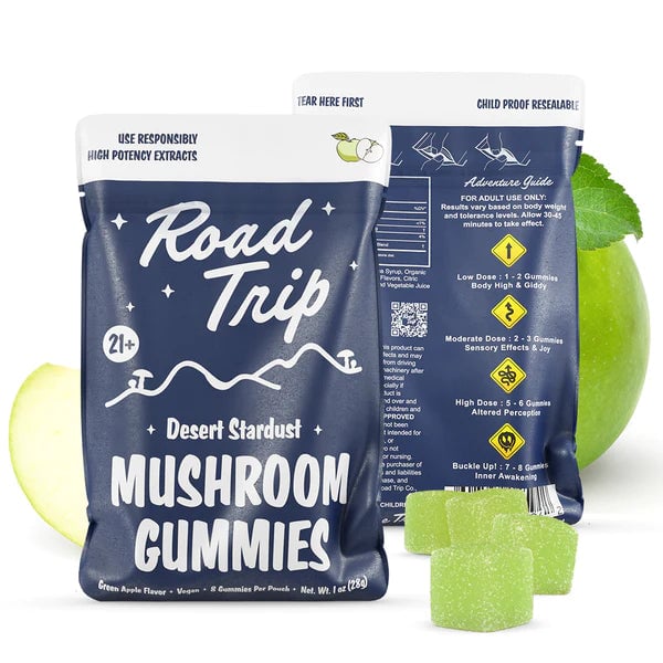 Road Trip Desert Stardust Mushroom Gummies - Green Apple Flavor