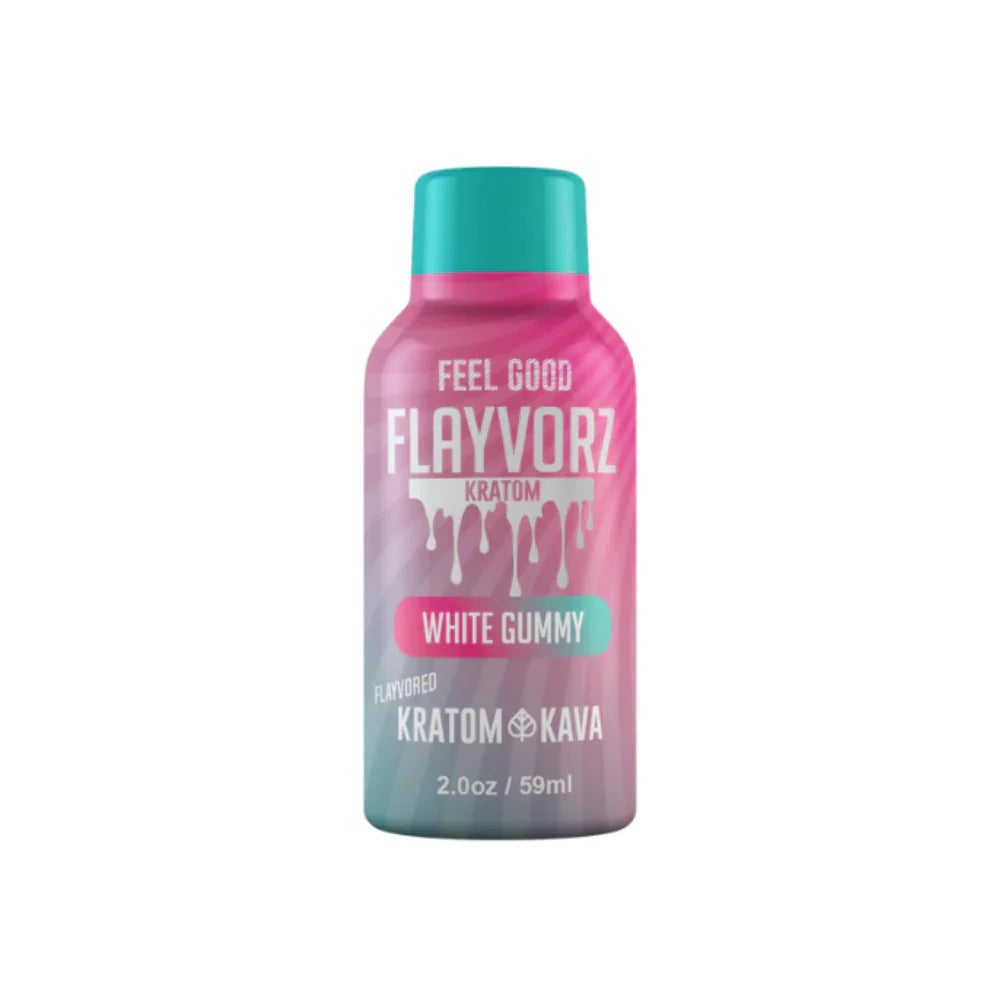 Flayvorz Kratom X Kava Shots White Gummy 6 Pack  - 2oz