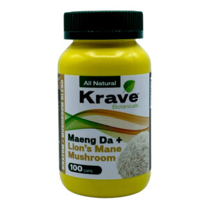 Krave Kratom Lions Mane Mushroom + Maeng Da Capsules 100 Caps