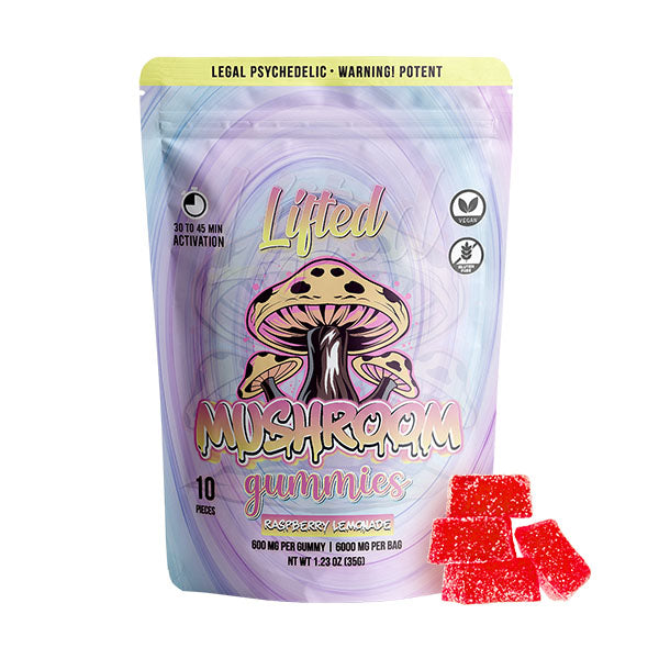 Lifted Mushroom Gummies 6000mg – Raspberry Lemonade Flavor