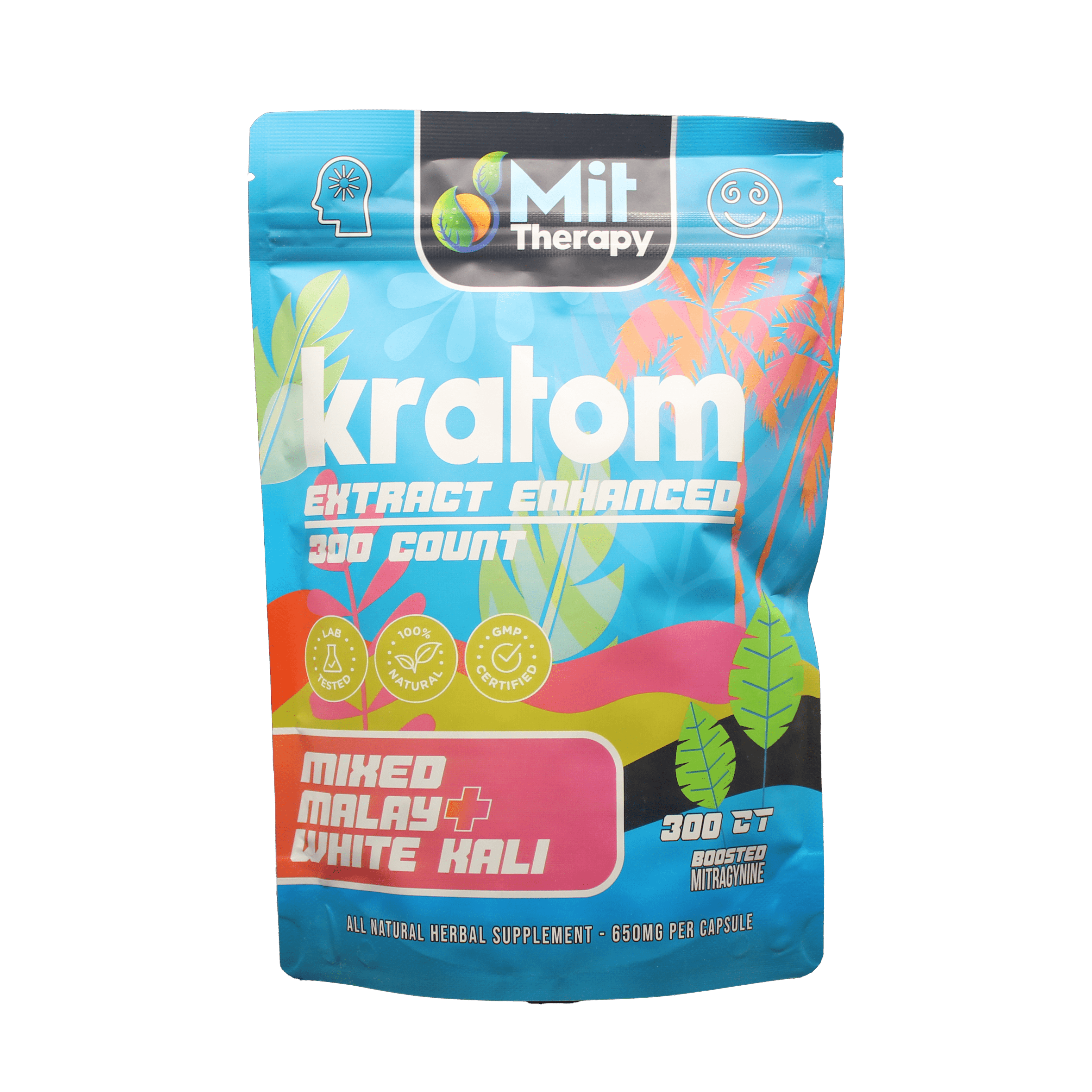 Mit Therapy Kratom Capsules Mixed Malay White Kali  - 300ct