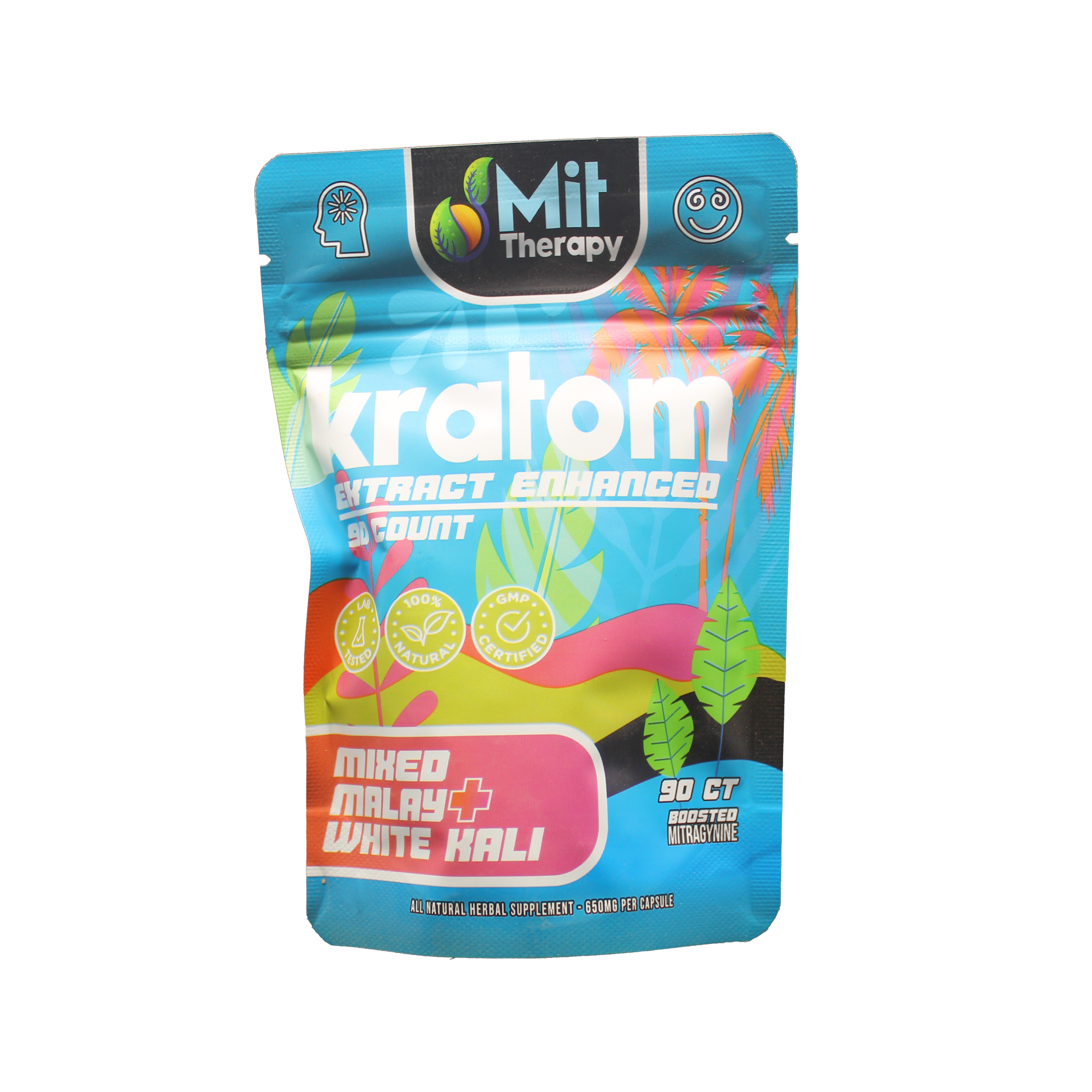Mit Therapy Kratom Capsules Mixed Malay White Kali  - 90ct