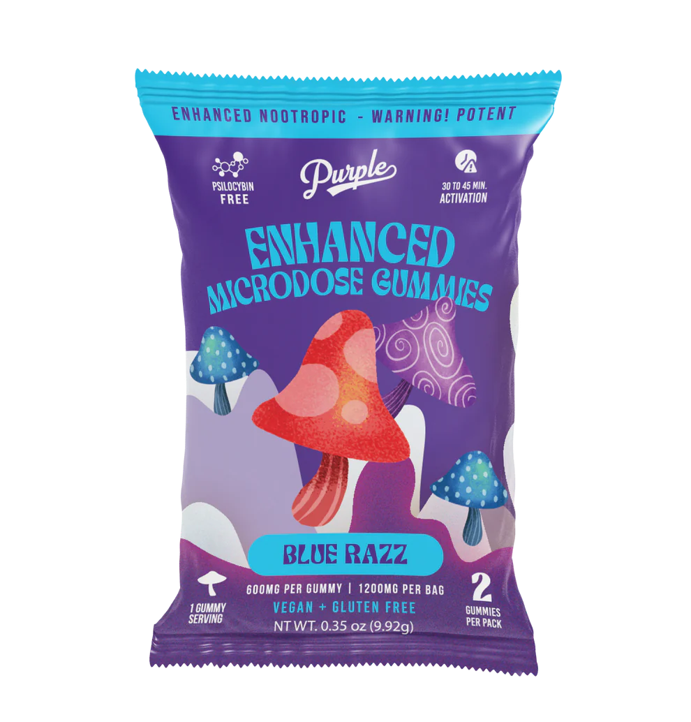 Purple Enhanced Microdose Gummies Blue Razz - 1200mg