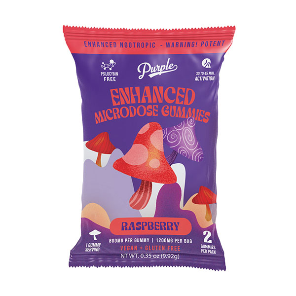Purple Enhanced Microdose Gummies Raspberry - 1200mg