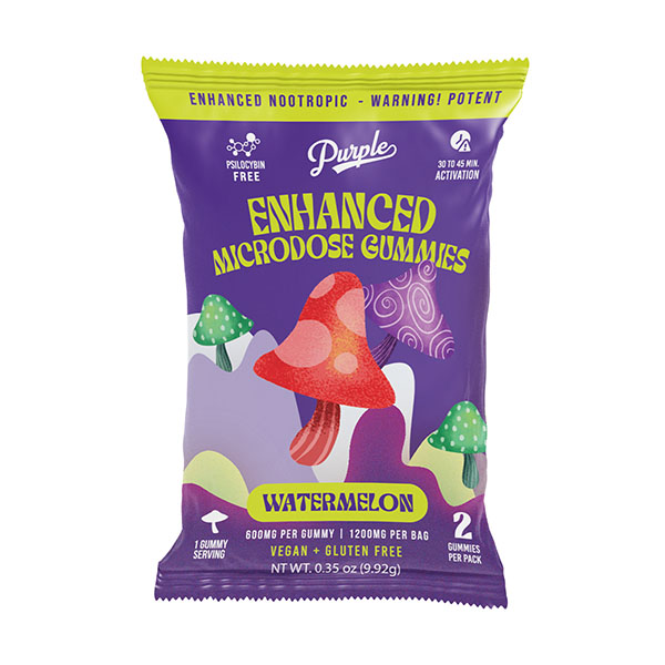 Purple Enhanced Microdose Gummies Watermelon - 1200mg
