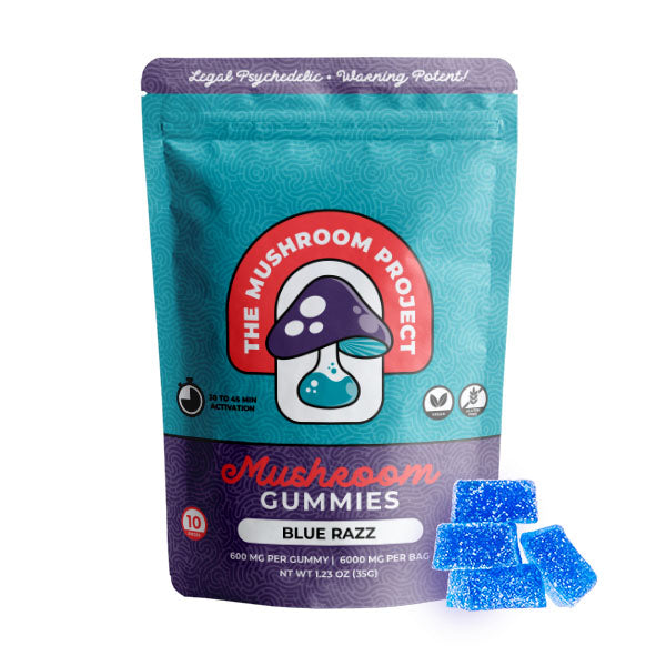 The Mushroom Project 6000mg Gummies – Blue Razz Flavor