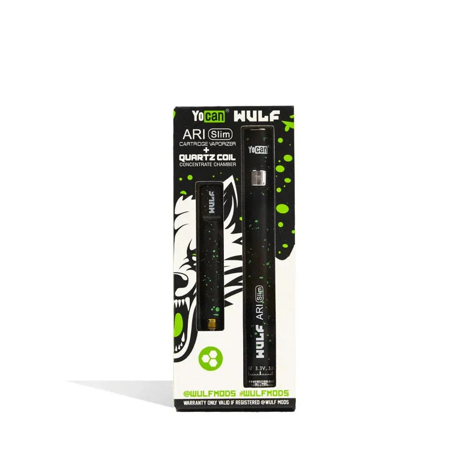 Wulf Mods ARI Slim concentrate kit in black with green spatter, retail packaging