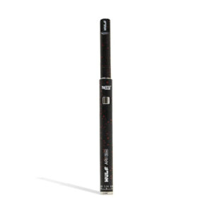 Wulf Mods ARI Slim concentrate pen in black with red spatter finish, side view