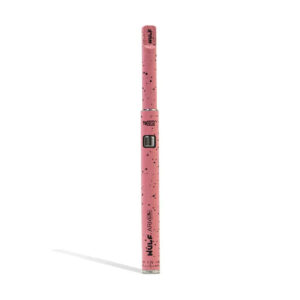 Wulf Mods ARI Slim concentrate pen in pink with black spatter finish, upright