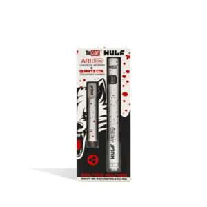 Wulf Mods and Yocan API slim concentrate vaporizer kit in black and red retail pack