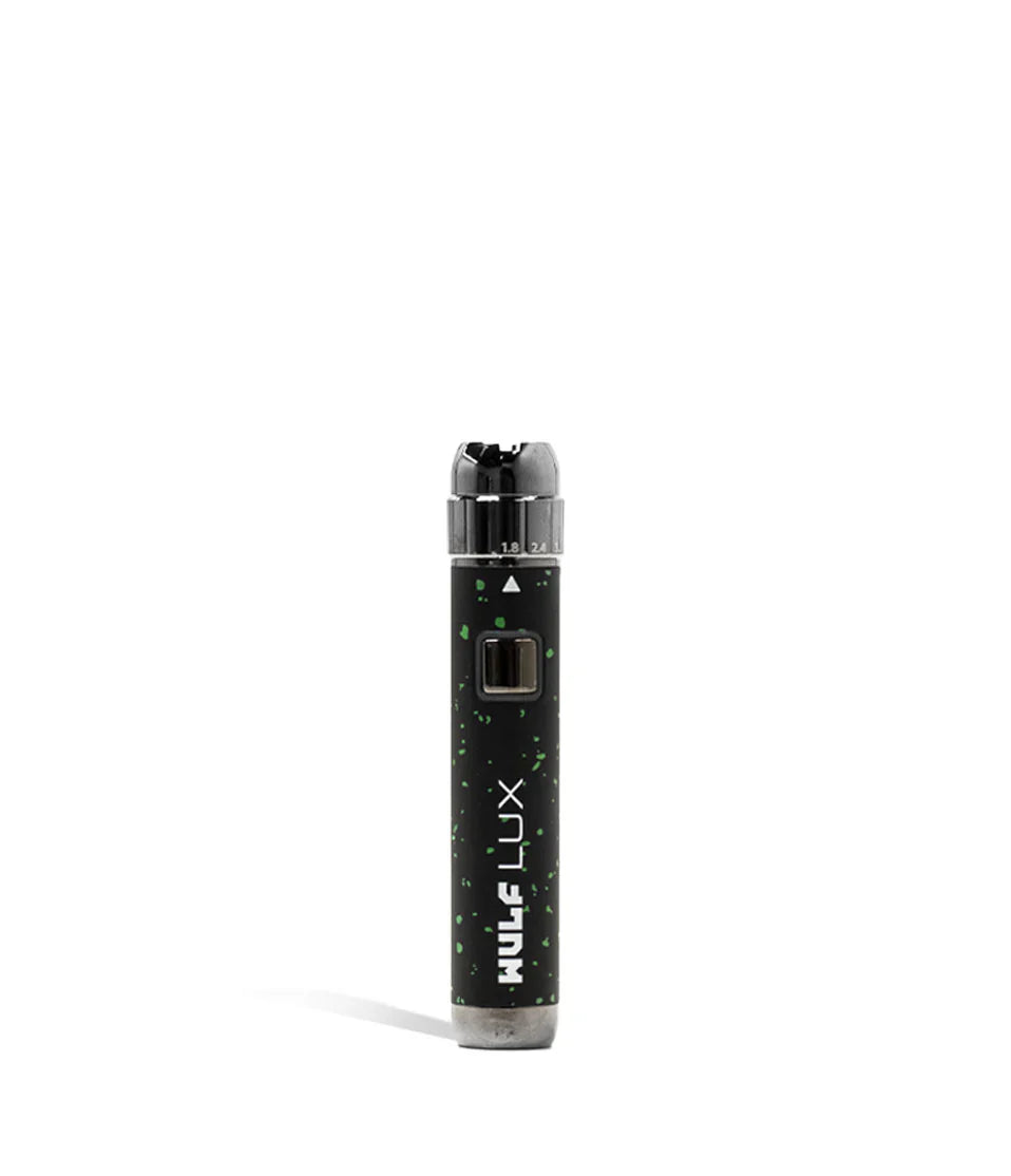 Wulf Mods LUX cartridge vaporizer pen in black with green spatter finish