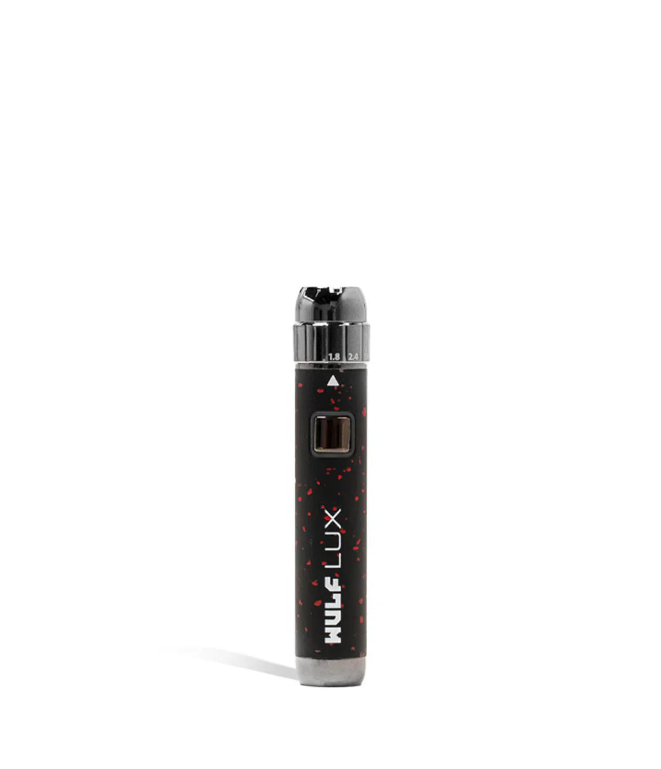 Wulf Mods LUX cartridge vaporizer pen in matte black, standing upright