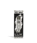 Wulf Mods LUX cartridge vaporizer in white with black spatter, retail packaging