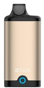 Ziva Incognito cartridge battery by Yocan in champagne gold, upright device with button