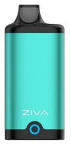 Ziva Incognito cartridge battery by Yocan in solid teal, upright device with blue button