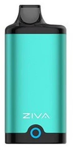 Ziva Incognito cartridge battery by Yocan in solid teal, upright device with blue button