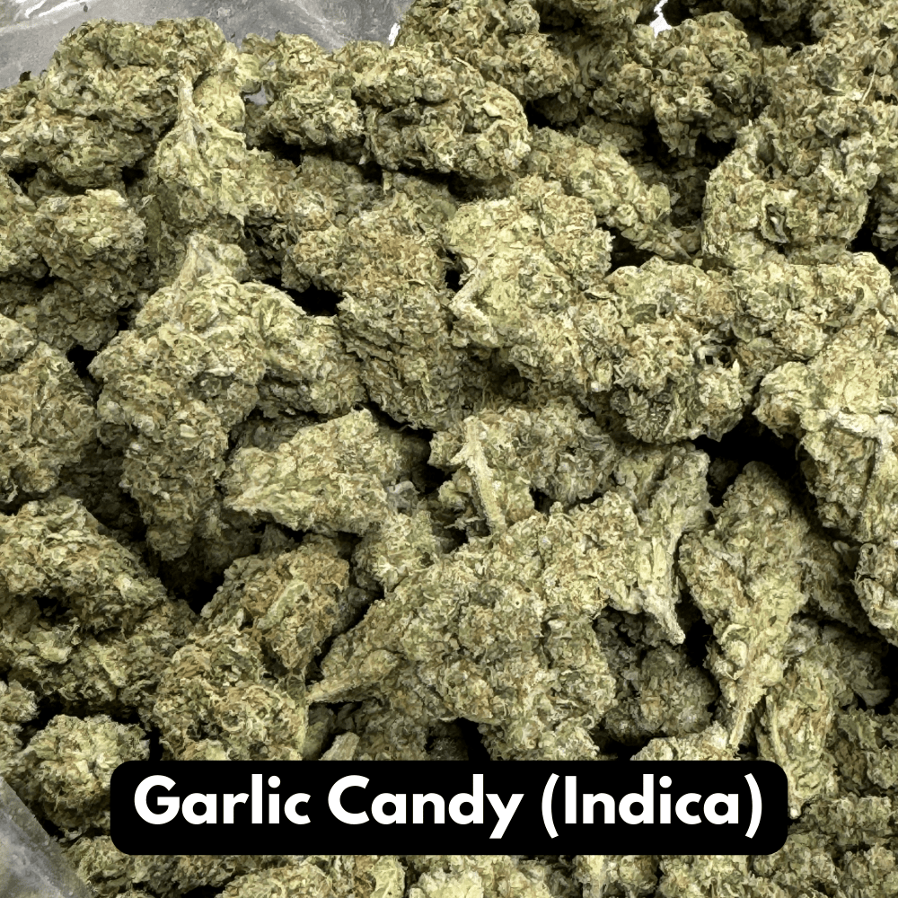 Natural THCA Flower - Garlic Candy Indica Strain