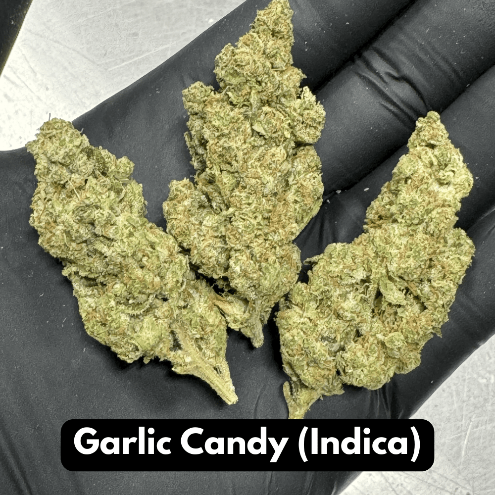 Natural THCA Flower - Garlic Candy Indica Strain