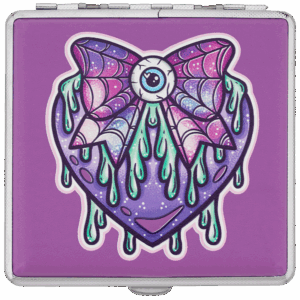 Purple Eye Love You to Death stash case by Tarryn Ann, dripping eye bow design