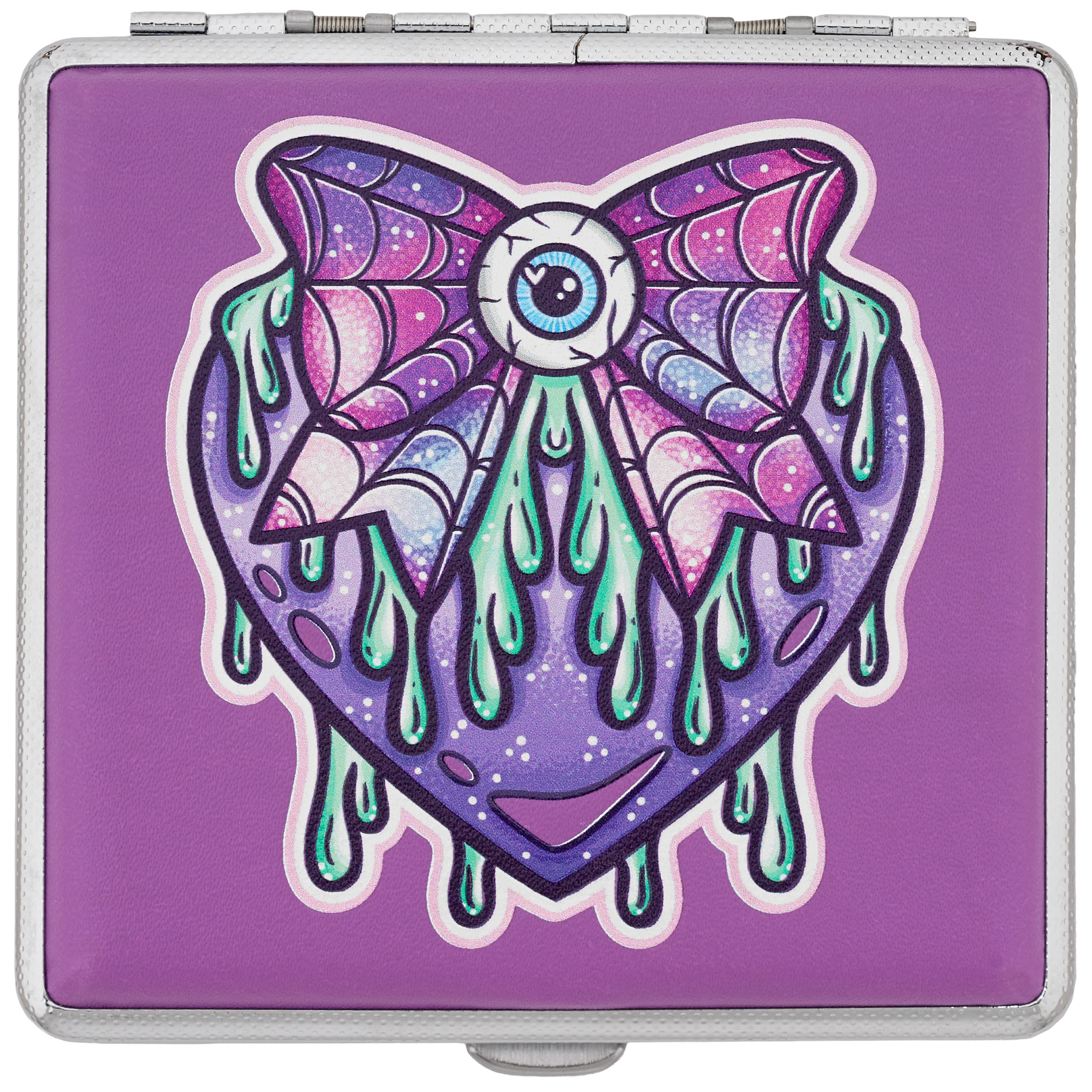 Purple Eye Love You to Death stash case by Tarryn Ann, dripping eye bow design