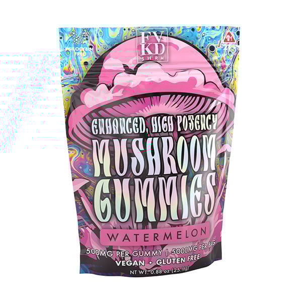 fvkd Mushroom Gummies 5000mg - 10 count - Watermelon Flavor
