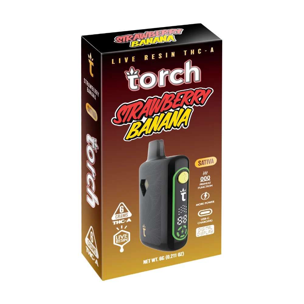 Torch Live Resin THC-A Pulse Disposable (6000mg) - Sativa ~ Strawberry Banana