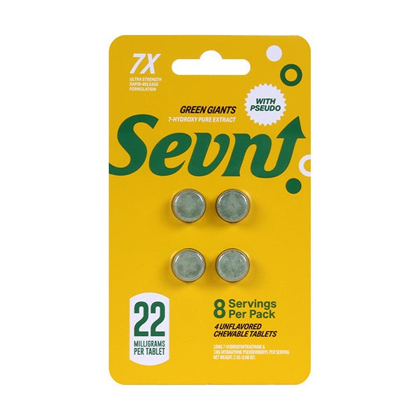 Sevn Green Giants 7-Hydroxy Tablets, 22mg, 4-count, Original