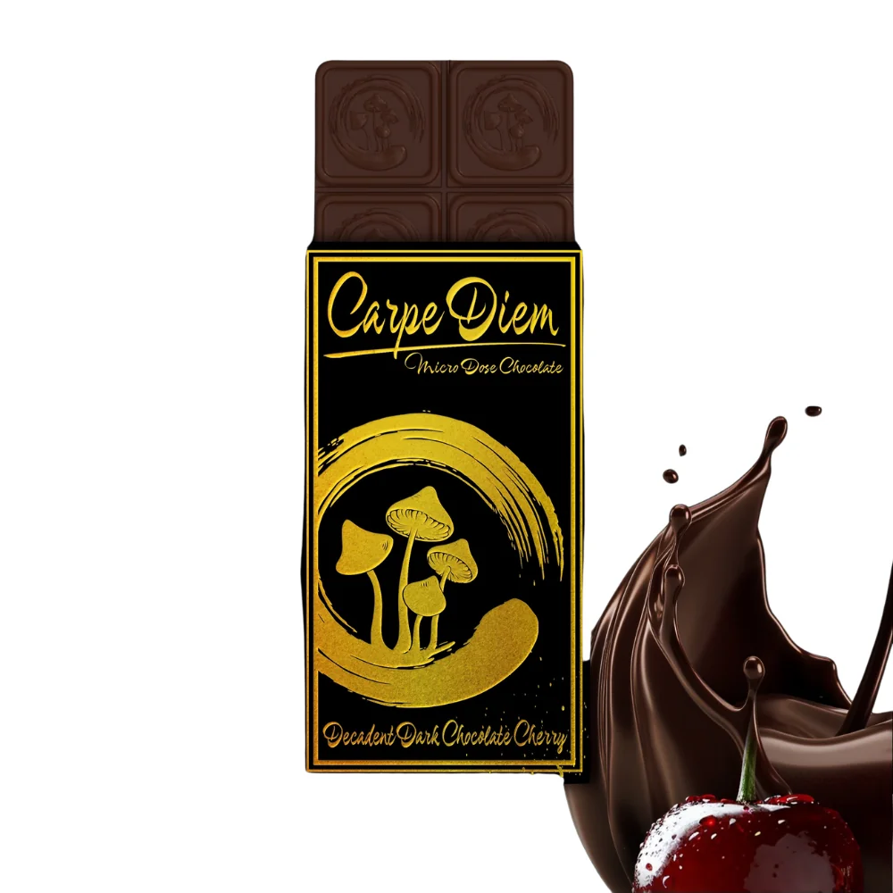 Carpe Diem Mushroom Chocolate Bar - Decadent Dark Chocolate Cherry