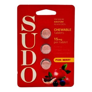 SUDO Premium Chewable Kratom Alkaloid Tablets - Pom Berry Flavor